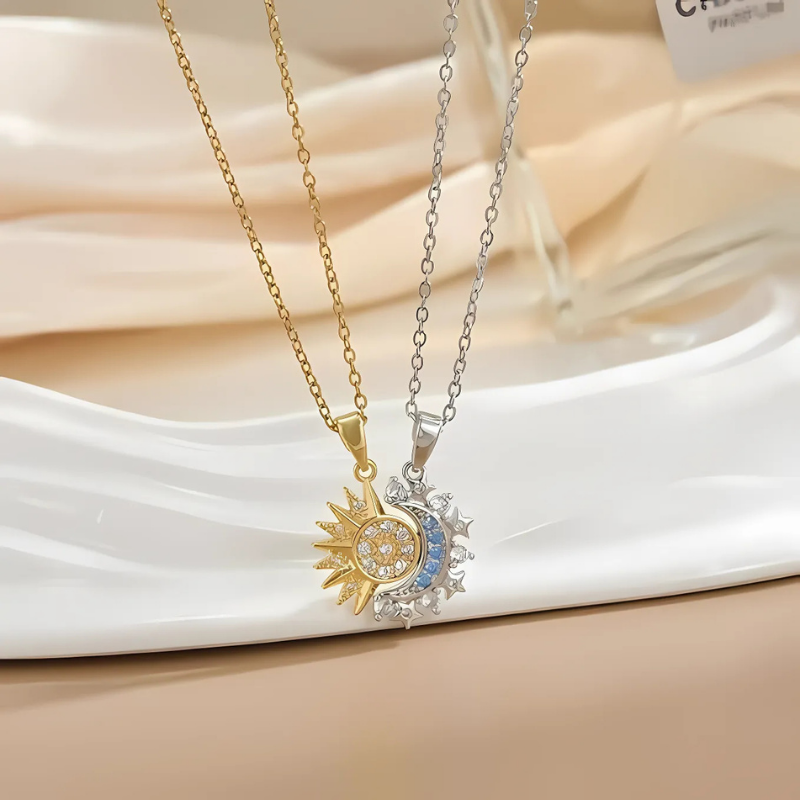 collana sole oro luna argento 